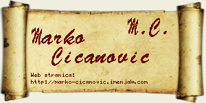 Marko Čičanović vizit kartica